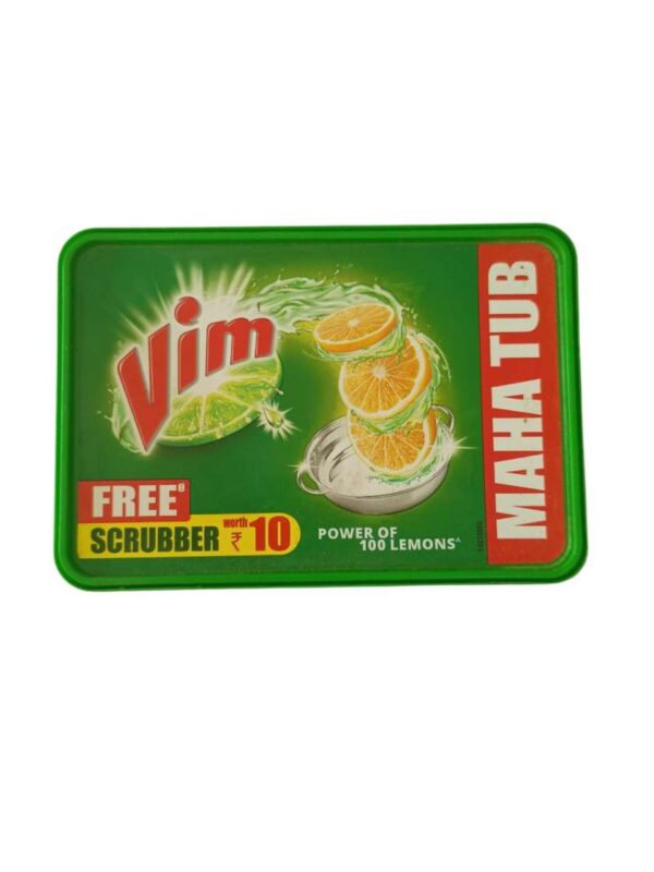 Vim Maha Tub Dishwash Bar – 500g + Free Scrubber